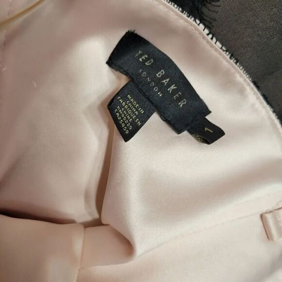 TED BAKER LONDON 'Hanya' Black and Pink Lace Maxi Dress - Picture 14 of 15